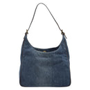 FENDI Shoulder Bag Denim Blue Gold Auth mr2559A-3
