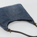 FENDI Shoulder Bag Denim Blue Gold Auth mr2559A-6