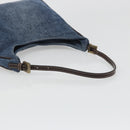FENDI Shoulder Bag Denim Blue Gold Auth mr2559A-7