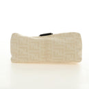 FENDI Zucca Canvas Mamma Baguette Shoulder Bag Beige Silver Auth mr2561M-5