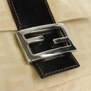 FENDI Zucca Canvas Mamma Baguette Shoulder Bag Beige Silver Auth mr2561M-19