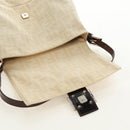 FENDI Zucca Canvas Mamma Baguette Shoulder Bag Beige Silver Auth mr2561M-20