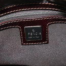 FENDI Zucca Canvas Mamma Baguette Shoulder Bag Beige Silver Auth mr2561M-22