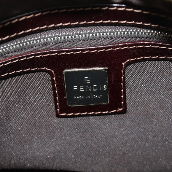 FENDI Zucca Canvas Mamma Baguette Shoulder Bag Beige Silver Auth mr2561M