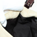 FENDI Zucca Canvas Mamma Baguette Shoulder Bag Beige Silver Auth mr2561M-24