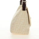 FENDI Zucca Canvas Mamma Baguette Shoulder Bag Beige Silver Auth mr2561M-4