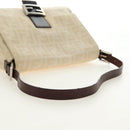 FENDI Zucca Canvas Mamma Baguette Shoulder Bag Beige Silver Auth mr2561M-7