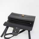 GUCCI Shoulder Bag Leather Black Gold 412007 Auth mr2562V-15