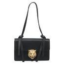 GUCCI Shoulder Bag Leather Black Gold 412007 Auth mr2562V-2