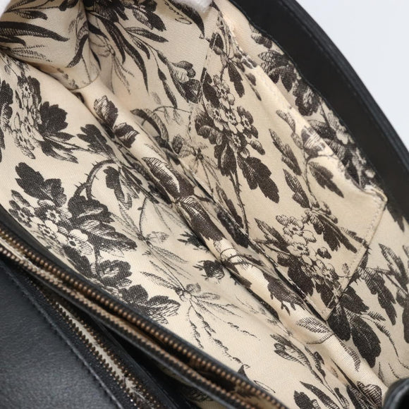 GUCCI Shoulder Bag Leather Black Gold 412007 Auth mr2562V