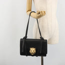 GUCCI Shoulder Bag Leather Black Gold 412007 Auth mr2562V-25