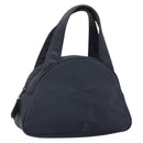 SAINT LAURENT Hand Bag Nylon Navy Silver Auth mr2565-1