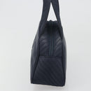 SAINT LAURENT Hand Bag Nylon Navy Silver Auth mr2565-4
