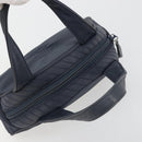 SAINT LAURENT Hand Bag Nylon Navy Silver Auth mr2565-6