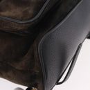 GUCCI Bamboo Backpack Suede Navy Gold 003 2058 0016 Auth mr2566-16