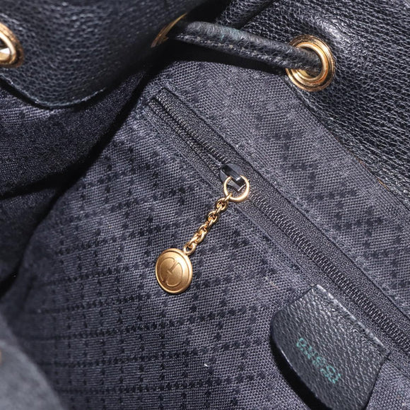 GUCCI Bamboo Backpack Suede Navy Gold 003 2058 0016 Auth mr2566