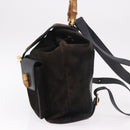 GUCCI Bamboo Backpack Suede Navy Gold 003 2058 0016 Auth mr2566-3