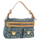 LOUIS VUITTON Monogram Denim Buggy PM Shoulder Bag Blue M95049 LV Auth mr2567SAM-1
