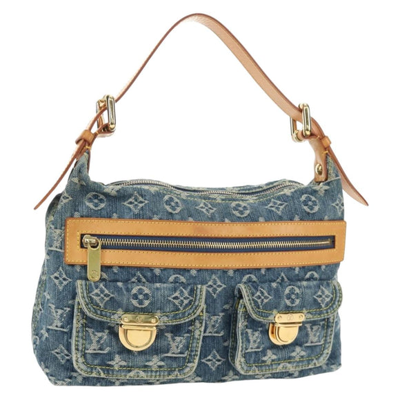 LOUIS VUITTON Monogram Denim Buggy PM Shoulder Bag Blue M95049 LV Auth mr2567SAM