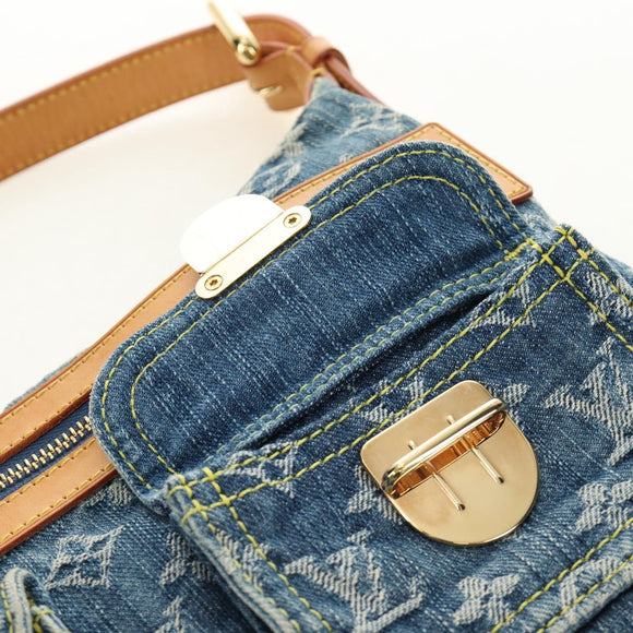LOUIS VUITTON Monogram Denim Buggy PM Shoulder Bag Blue M95049 LV Auth mr2567SAM
