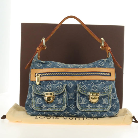 LOUIS VUITTON Monogram Denim Buggy PM Shoulder Bag Blue M95049 LV Auth mr2567SAM