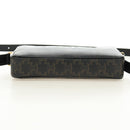 CELINE Triomphe Medium Messenger Bag Shoulder Bag PVC Black Gold Auth mr2571SAM-5
