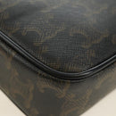CELINE Triomphe Medium Messenger Bag Shoulder Bag PVC Black Gold Auth mr2571SAM-15