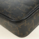 CELINE Triomphe Medium Messenger Bag Shoulder Bag PVC Black Gold Auth mr2571SAM-16