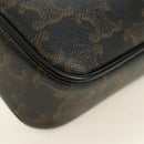 CELINE Triomphe Medium Messenger Bag Shoulder Bag PVC Black Gold Auth mr2571SAM-17