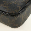 CELINE Triomphe Medium Messenger Bag Shoulder Bag PVC Black Gold Auth mr2571SAM-18