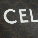 CELINE Triomphe Medium Messenger Bag Shoulder Bag PVC Black Gold Auth mr2571SAM-19