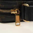 CELINE Triomphe Medium Messenger Bag Shoulder Bag PVC Black Gold Auth mr2571SAM-9