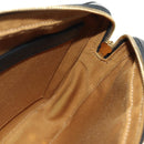 CELINE Triomphe Medium Messenger Bag Shoulder Bag PVC Black Gold Auth mr2571SAM-22