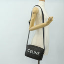 CELINE Triomphe Medium Messenger Bag Shoulder Bag PVC Black Gold Auth mr2571SAM-25