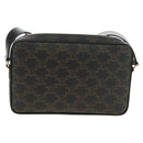 CELINE Triomphe Medium Messenger Bag Shoulder Bag PVC Black Gold Auth mr2571SAM-2