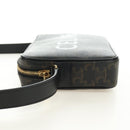 CELINE Triomphe Medium Messenger Bag Shoulder Bag PVC Black Gold Auth mr2571SAM-3