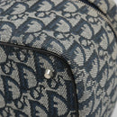 Christian Dior Trotter Canvas Vanity Hand Bag Navy Silver Auth mr2574V-14