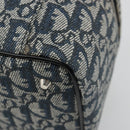 Christian Dior Trotter Canvas Vanity Hand Bag Navy Silver Auth mr2574V-16
