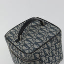 Christian Dior Trotter Canvas Vanity Hand Bag Navy Silver Auth mr2574V-6