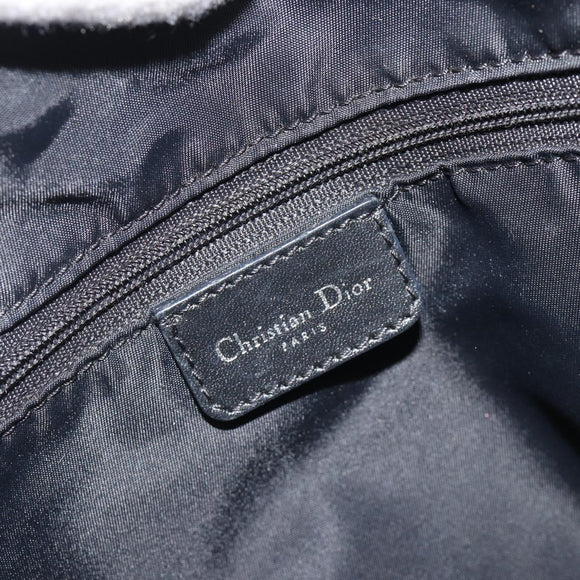Christian Dior Trotter Canvas Shoulder Bag Navy Silver Auth mr2575A