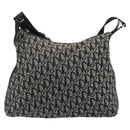 Christian Dior Trotter Canvas Shoulder Bag Navy Silver Auth mr2575A-13
