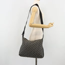 Christian Dior Trotter Canvas Shoulder Bag Navy Silver Auth mr2575A-24