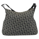 Christian Dior Trotter Canvas Shoulder Bag Navy Silver Auth mr2575A-2