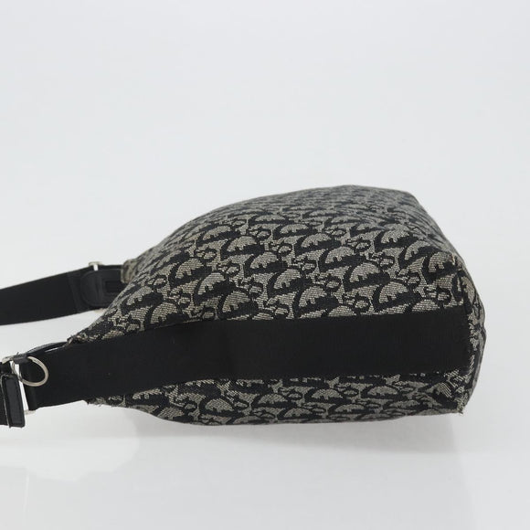 Christian Dior Trotter Canvas Shoulder Bag Navy Silver Auth mr2575A