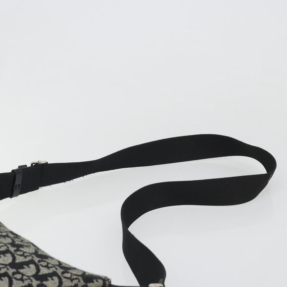 Christian Dior Trotter Canvas Shoulder Bag Navy Silver Auth mr2575A