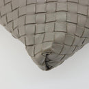 BOTTEGA VENETA INTRECCIATO Shoulder Bag Leather Gray Silver Auth mr2576A-13