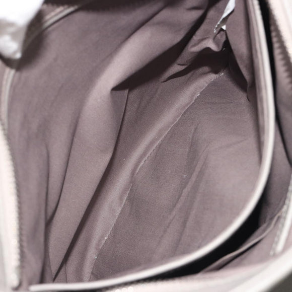 BOTTEGA VENETA INTRECCIATO Shoulder Bag Leather Gray Silver Auth mr2576A