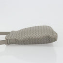 BOTTEGA VENETA INTRECCIATO Shoulder Bag Leather Gray Silver Auth mr2576A-5