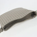 BOTTEGA VENETA INTRECCIATO Shoulder Bag Leather Gray Silver Auth mr2576A-6