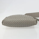 BOTTEGA VENETA INTRECCIATO Shoulder Bag Leather Gray Silver Auth mr2576A-9